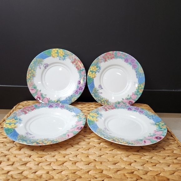 Nikko, Secret Garden Davir Tea Saucers, Set of 4 Fine China - Picture 2 of 10